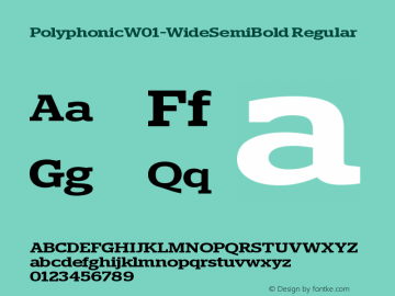 Polyphonic W01 Wide SemiBold Version 1.00 Font Sample