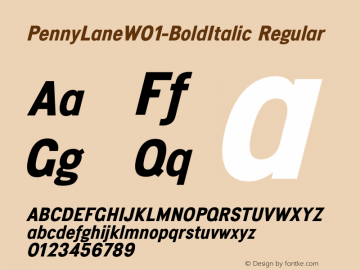 Penny Lane W01 Bold Italic Version 1.00图片样张