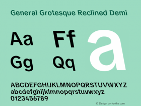 GeneralGrotesqueRecl-Demi Version 1.000 | wf-rip DC20190530 Font Sample