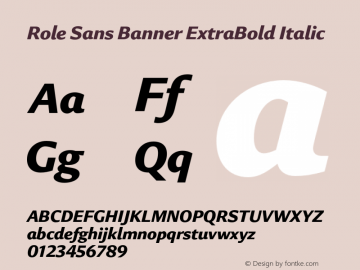 RoleSansBanner-ExtraBoldIt Version 1.000 | wf-rip DC20190115 Font Sample