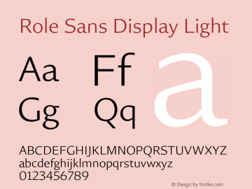 RoleSansDisplay-Light Version 1.000 | wf-rip DC20190115 Font Sample