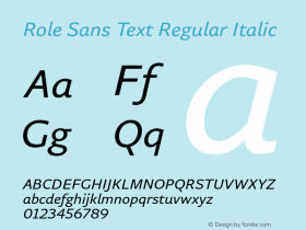 RoleSansText-RegularIt Version 1.000 | wf-rip DC20190115 Font Sample