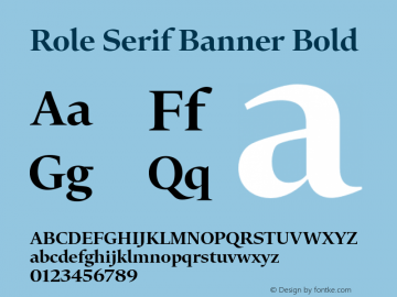 RoleSerifBanner-Bold Version 1.000 | wf-rip DC20190115 Font Sample