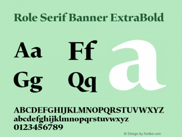 RoleSerifBanner-ExtraBold Version 1.000 | wf-rip DC20190115 Font Sample