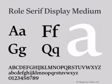 RoleSerifDisplay-Medium Version 1.000 | wf-rip DC20190115 Font Sample