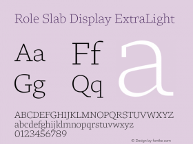 RoleSlabDisplay-ExtraLight Version 1.000 | wf-rip DC20190115 Font Sample