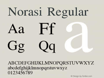 Norasi Regular Version 004.002: 2006-07-23 Font Sample