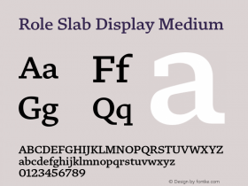 RoleSlabDisplay-Medium Version 1.000 | wf-rip DC20190115 Font Sample