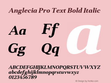 AngleciaProText-BoldItalic Version 001.000图片样张
