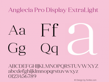 AngleciaProDisplay-ExtraLight Version 001.000图片样张