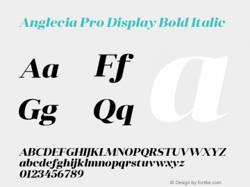 AngleciaProDisplay-BoldItalic Version 001.000图片样张