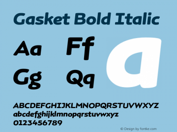Gasket-BoldItalic Version 1.000图片样张