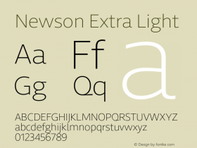 Newson-ExtraLight Version 1.0 Font Sample
