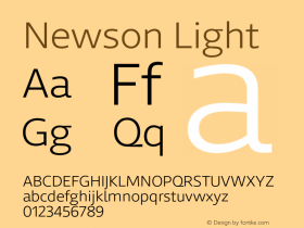 Newson-Light Version 1.0 Font Sample