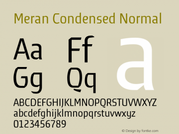 MeranCondensed-Normal Version 3.001 Font Sample