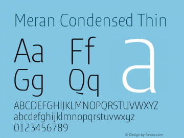 MeranCondensed-Thin Version 3.001 Font Sample