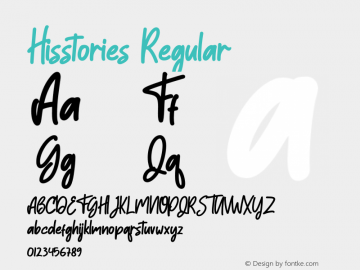 Hisstories Version 1.00;March 24, 2021;FontCreator 11.5.0.2422 64-bit Font Sample