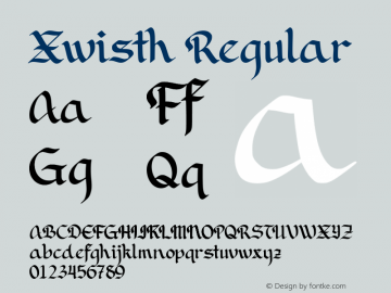 Xwisth Version 1.00;April 14, 2021;FontCreator 12.0.0.2565 64-bit Font Sample