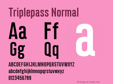 Triplepass Normal 1.000 Font Sample