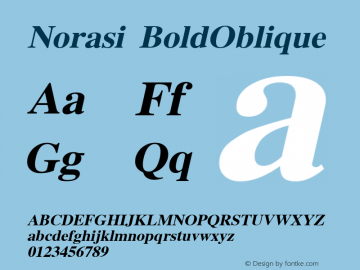 Norasi BoldOblique Version 004.013: 2012-02-13图片样张