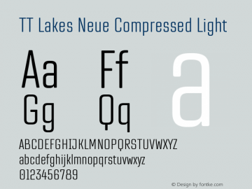 TT Lakes Neue Compressed Light 1.000.18052020 Font Sample