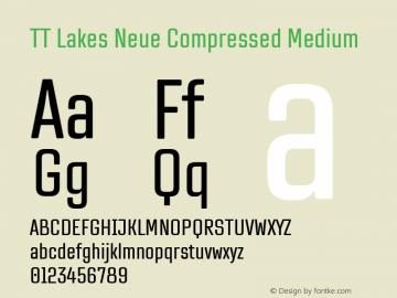 TT Lakes Neue Compressed Medium 1.000.18052020 Font Sample