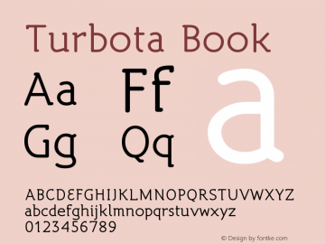 Turbota Book 001.001 Font Sample