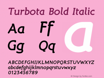 Turbota Bold Italic 001.001 Font Sample