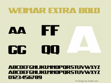 Weimar Extra Bold 1.006 Font Sample