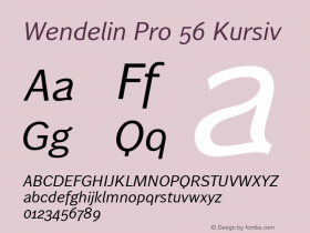 Wendelin Pro 56 Kursiv 6.027 Font Sample