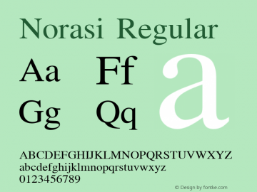 Norasi Regular Version 005.000: 2014-03-17图片样张