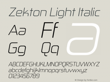 Zekton Light Italic 5.000图片样张