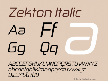Zekton Italic 5.000图片样张