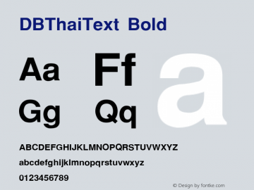 DBThaiText Bold Version 001.000 Font Sample