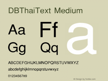 DBThaiText Medium Version 001.000 Font Sample