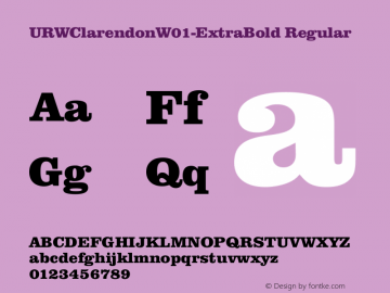 URW Clarendon W01 Extra Bold Version 1.00 Font Sample