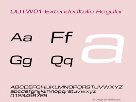 DDT W01 Extended Italic Version 1.40图片样张