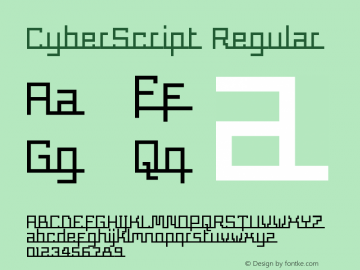 CyberScript W01 Regular Version 4.10 Font Sample