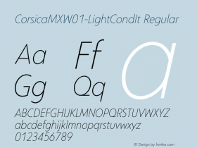 Corsica MX W01 Light Cond It Version 1.00 Font Sample