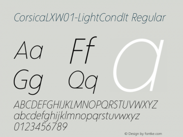 Corsica LX W01 Light Cond It Version 1.00 Font Sample