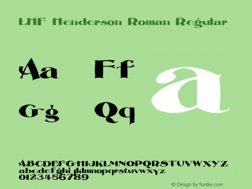 LHF Henderson Roman Regular Version 0.00 Font Sample