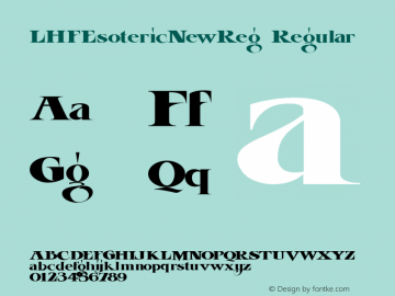 LHFEsotericNewReg Regular Version 1.00 Font Sample