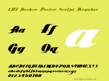 LHF Becker Poster Script Regular (1)  www.letterheadfonts.com Font Sample