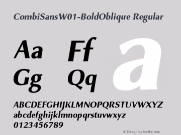 Combi Sans W01 Bold Oblique Version 1.00图片样张