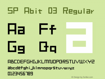 SP Abit 03 Regular Version 1.2 Font Sample