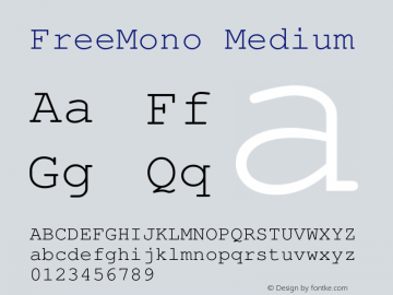 FreeMono Medium Version $Revision: 0.39 $ Font Sample