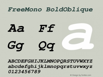 FreeMono BoldOblique Version $Revision: 1.2 $图片样张