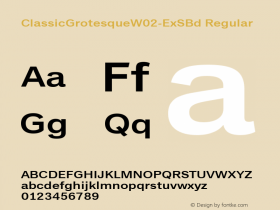 Classic Grotesque W02 Ex SBd Version 1.00 Font Sample