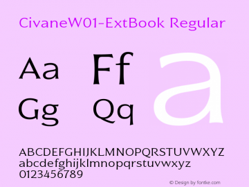 Civane W01 Ext Book Version 1.00 Font Sample