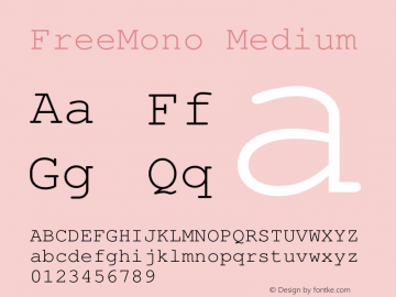 FreeMono Medium Version $Revision: 1.126 $ Font Sample